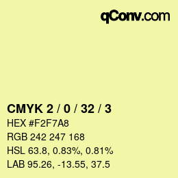颜色代码: CMYK 2 / 0 / 32 / 3 | qconv.com