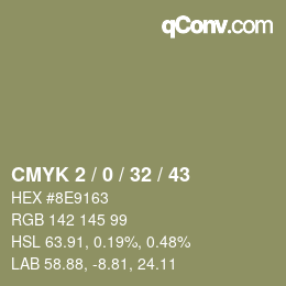 カラーコード: CMYK 2 / 0 / 32 / 43 | qconv.com