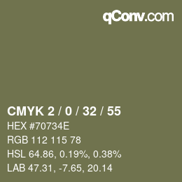 Color code: CMYK 2 / 0 / 32 / 55 | qconv.com