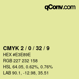 カラーコード: CMYK 2 / 0 / 32 / 9 | qconv.com