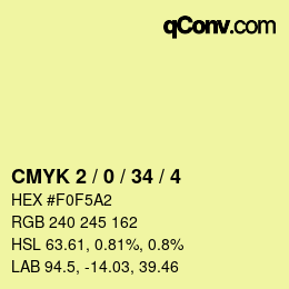 Código de color: CMYK 2 / 0 / 34 / 4 | qconv.com