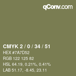 Color code: CMYK 2 / 0 / 34 / 51 | qconv.com