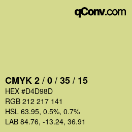 Color code: CMYK 2 / 0 / 35 / 15 | qconv.com