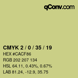 カラーコード: CMYK 2 / 0 / 35 / 19 | qconv.com