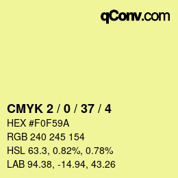 カラーコード: CMYK 2 / 0 / 37 / 4 | qconv.com