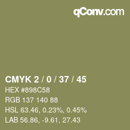 Color code: CMYK 2 / 0 / 37 / 45 | qconv.com