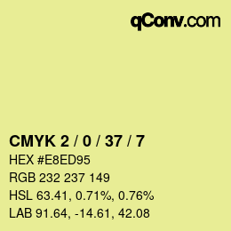 カラーコード: CMYK 2 / 0 / 37 / 7 | qconv.com
