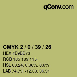 カラーコード: CMYK 2 / 0 / 39 / 26 | qconv.com