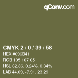 Color code: CMYK 2 / 0 / 39 / 58 | qconv.com