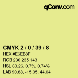 カラーコード: CMYK 2 / 0 / 39 / 8 | qconv.com