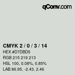 カラーコード: CMYK 2 / 0 / 3 / 14 | qconv.com