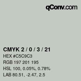 Color code: CMYK 2 / 0 / 3 / 21 | qconv.com