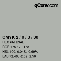 カラーコード: CMYK 2 / 0 / 3 / 30 | qconv.com