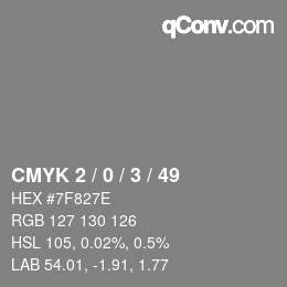 Color code: CMYK 2 / 0 / 3 / 49 | qconv.com