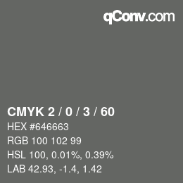 颜色代码: CMYK 2 / 0 / 3 / 60 | qconv.com