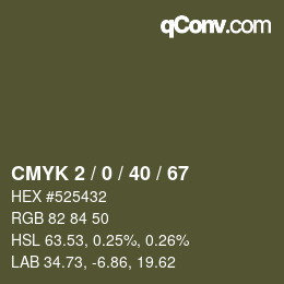 Color code: CMYK 2 / 0 / 40 / 67 | qconv.com