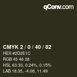 Color code: CMYK 2 / 0 / 40 / 82 | qconv.com