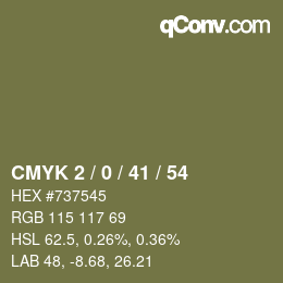 Color code: CMYK 2 / 0 / 41 / 54 | qconv.com