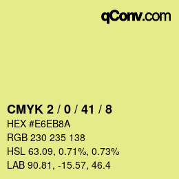 Farbcode: CMYK 2 / 0 / 41 / 8 | qconv.com