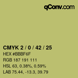 Código de color: CMYK 2 / 0 / 42 / 25 | qconv.com