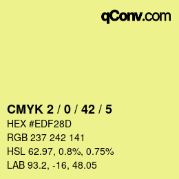 カラーコード: CMYK 2 / 0 / 42 / 5 | qconv.com