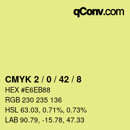 カラーコード: CMYK 2 / 0 / 42 / 8 | qconv.com