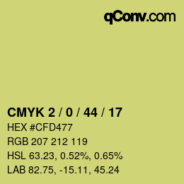 Color code: CMYK 2 / 0 / 44 / 17 | qconv.com