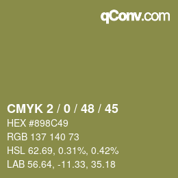 Color code: CMYK 2 / 0 / 48 / 45 | qconv.com