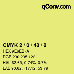 Color code: CMYK 2 / 0 / 48 / 8 | qconv.com