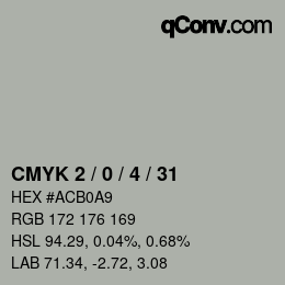 Color code: CMYK 2 / 0 / 4 / 31 | qconv.com