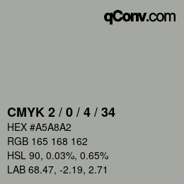 Color code: CMYK 2 / 0 / 4 / 34 | qconv.com