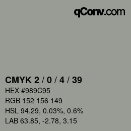 Color code: CMYK 2 / 0 / 4 / 39 | qconv.com