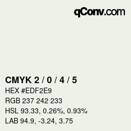 カラーコード: CMYK 2 / 0 / 4 / 5 | qconv.com