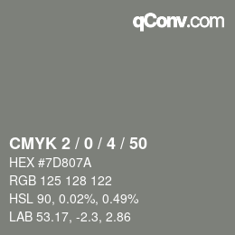 Color code: CMYK 2 / 0 / 4 / 50 | qconv.com