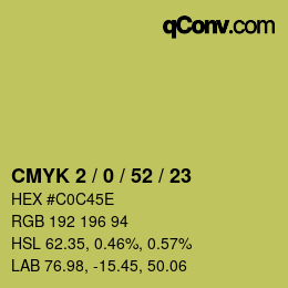 Color code: CMYK 2 / 0 / 52 / 23 | qconv.com