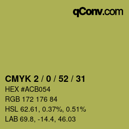 颜色代码: CMYK 2 / 0 / 52 / 31 | qconv.com