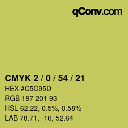 Color code: CMYK 2 / 0 / 54 / 21 | qconv.com