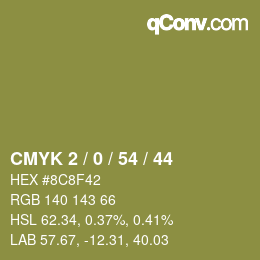 Color code: CMYK 2 / 0 / 54 / 44 | qconv.com