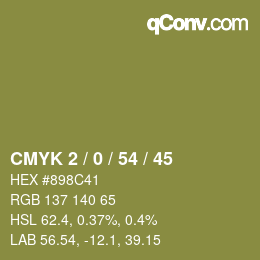 Color code: CMYK 2 / 0 / 54 / 45 | qconv.com