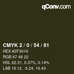 Color code: CMYK 2 / 0 / 54 / 81 | qconv.com