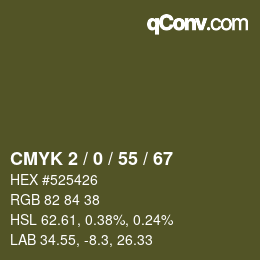 颜色代码: CMYK 2 / 0 / 55 / 67 | qconv.com