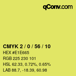 Color code: CMYK 2 / 0 / 56 / 10 | qconv.com