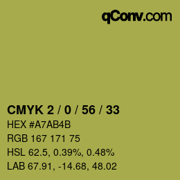 Color code: CMYK 2 / 0 / 56 / 33 | qconv.com