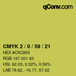 Color code: CMYK 2 / 0 / 59 / 21 | qconv.com