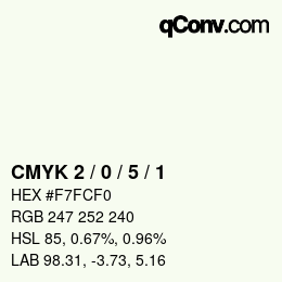 Color code: CMYK 2 / 0 / 5 / 1 | qconv.com