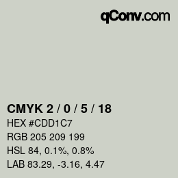 颜色代码: CMYK 2 / 0 / 5 / 18 | qconv.com