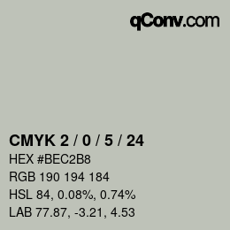 颜色代码: CMYK 2 / 0 / 5 / 24 | qconv.com