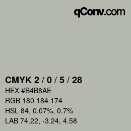 Color code: CMYK 2 / 0 / 5 / 28 | qconv.com