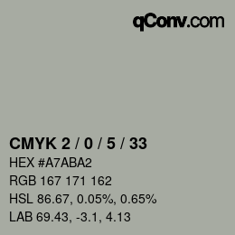 Color code: CMYK 2 / 0 / 5 / 33 | qconv.com