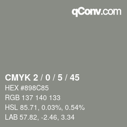 Color code: CMYK 2 / 0 / 5 / 45 | qconv.com